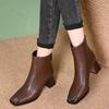 Women Ankle High Heels Chelsea Boots Square Toe Shoes Designer Pumps 2026 Autumn Winter New Modern Ankle Boots Women Short Boots