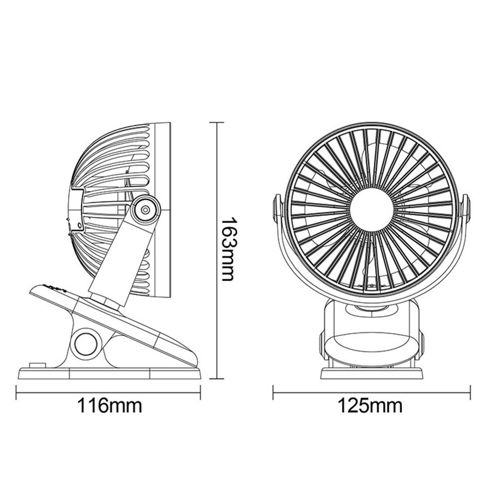 Automotive Electric Quiet Fan USB Charging Small Stroller Fan 360° Adjustable 3 Speeds Mini Hand Clip On Desk Fan For Home Desk