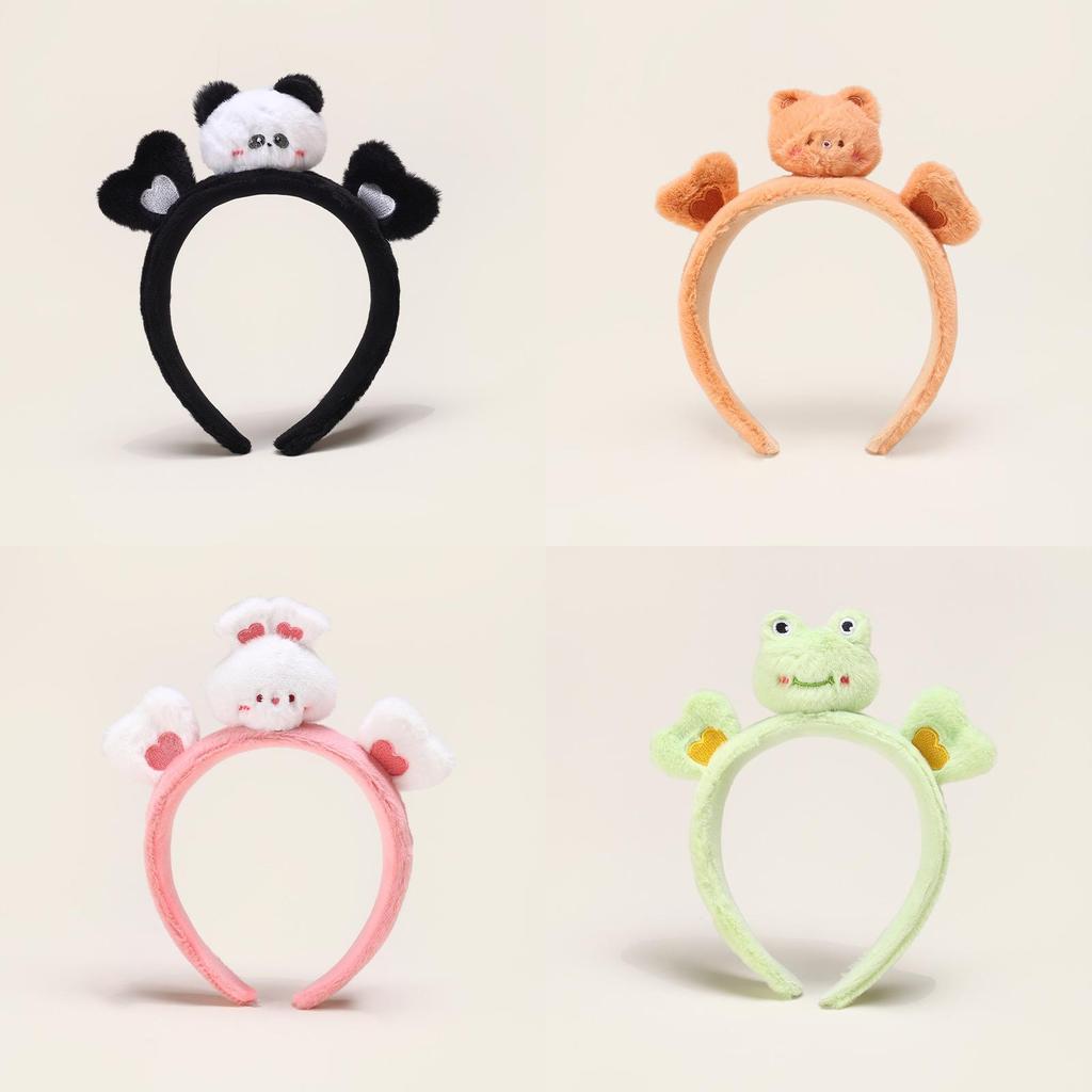 Theme Animal Panda Little Rabbit Bear Hairband With Plush Love Design Embroidery