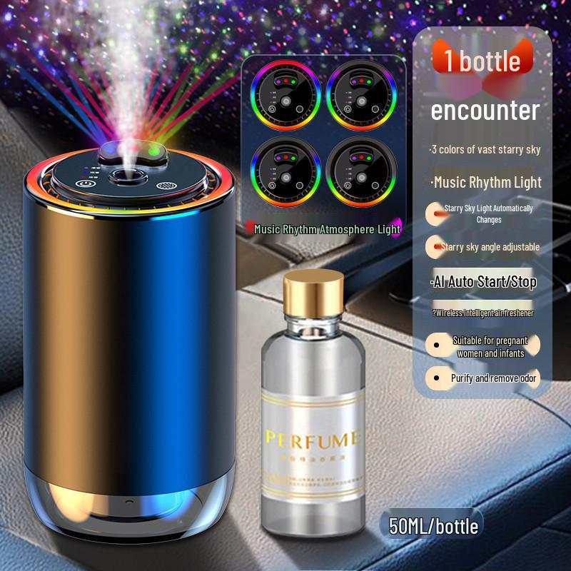 Three-Color Starry Sky Car Perfume & Sound-Activated Ambient Light