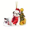 Acrylic Christmas Colorful Tree Dog Car Accessories For Adorable Holiday Decoration