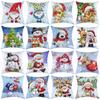 Customizable Santa Pillowcase Home Sofa Cushion Cover Living Room Cute Bear Snowman Pillowcase