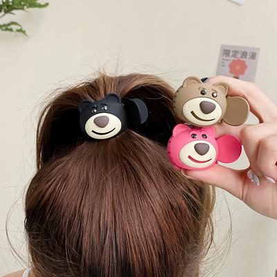 New Frosted Cartoon Bear Grab Hair Clips Women High Ponytail Fixed Artifact Hairpin Cute Mini Cawl Clip Girls Hair Accessories