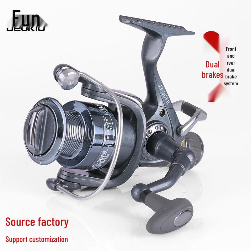 

Дальнобойная спиннинговая катушка с двойным тормозом для карповой ловли FR20 Plastic Head Fishing Reel