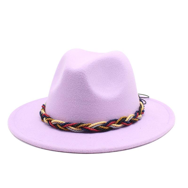 Women'S Simple Wool Top Hat Black Trend Versatile Men'S Jazz Hat Felt Hat