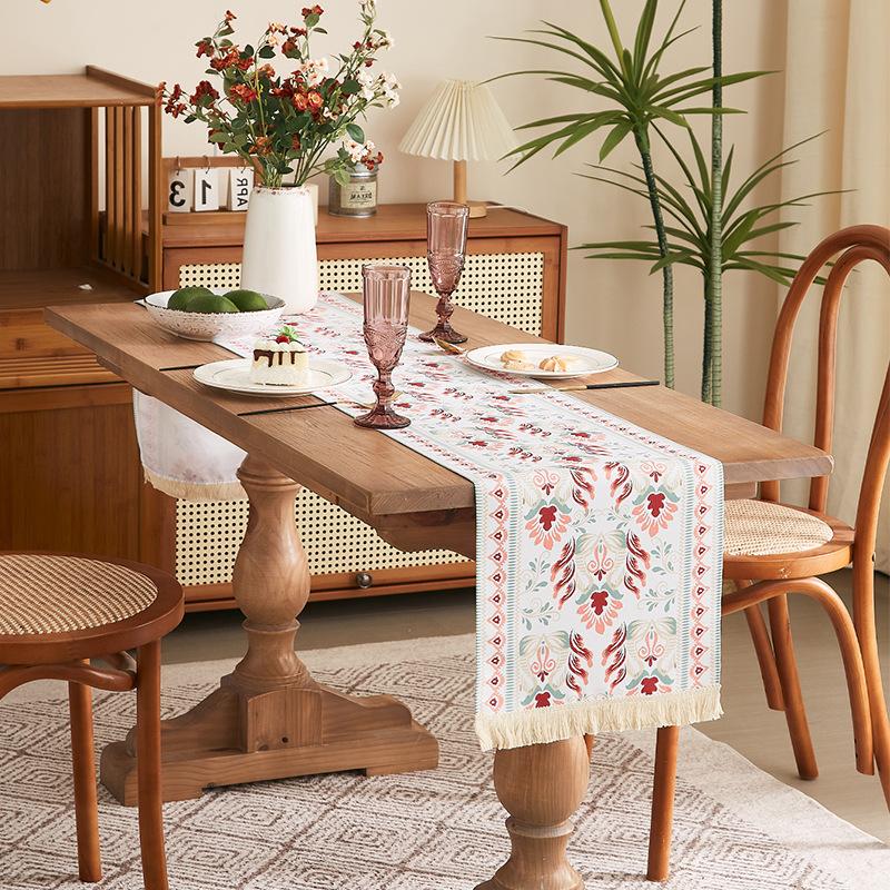 New Chinese Classical Printing Table Flag Decoration Classical Painting Table Flag Color Table Towel Household Dining Table Tea Party