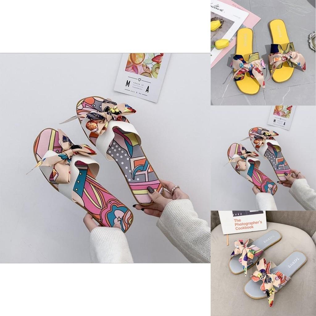 Durable Women's Bow Sliders Silky Butterfly Sandals For Effortless Summer Comfort