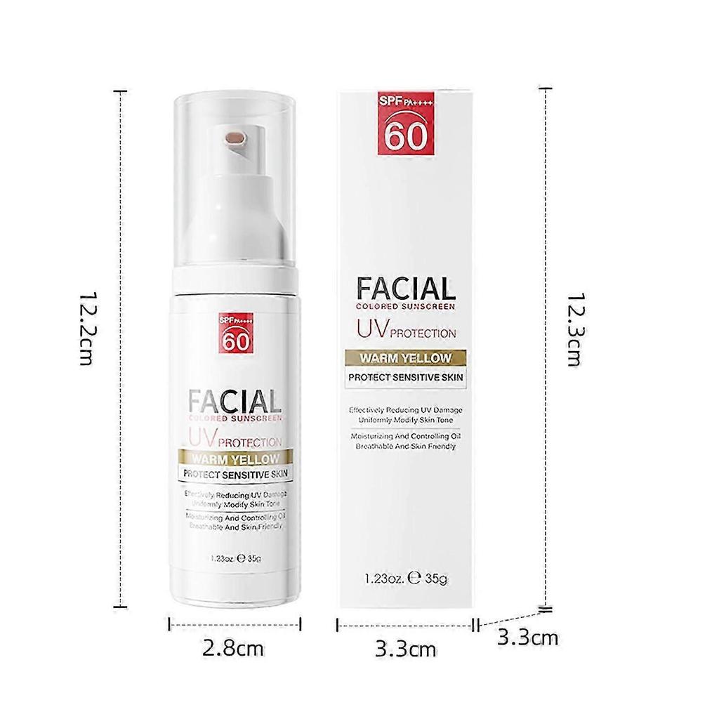 Sun Cream Face SPF60 Tinted Day Cream Tinted Sunscreen For Face AndBody Soothing Sun Protection Face Sunscreen Refreshing Suncream 35g