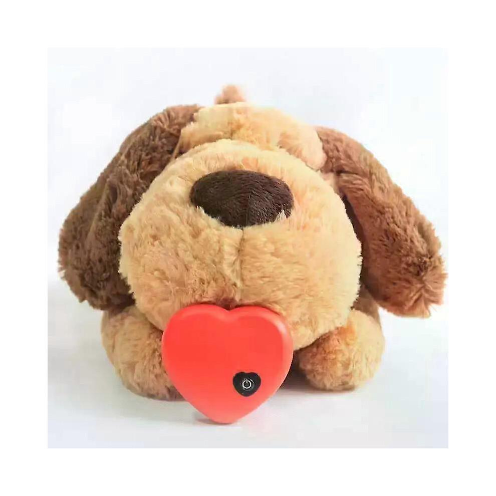(brūns) Oriģinālais Snuggle Puppy sirdsdarbības plīša