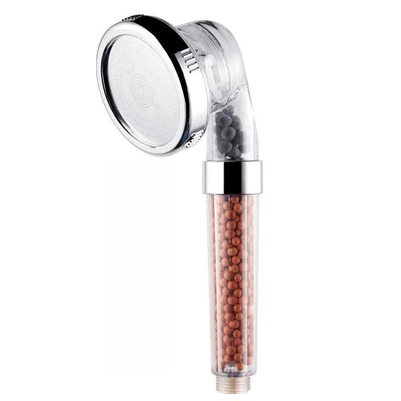 1pc for Bathroom with Filter Beads Filtered Shower Head New ABS High Pressure Water Saving Spray Handheld Clear Showerheads