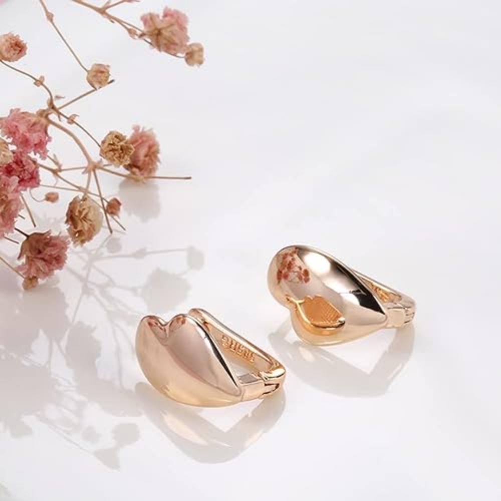 Boucles d'oreilles en cuivre et Zircon plaqué or Rose 18 carats, élégantes, pour femmes et filles