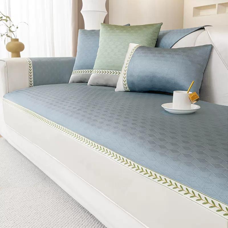 New Summer Ice Silk Sofa Cushion Mat Seat Cushion Non-Slip Sofa Cover Cloth Towel Summer Cool Seat Cushion