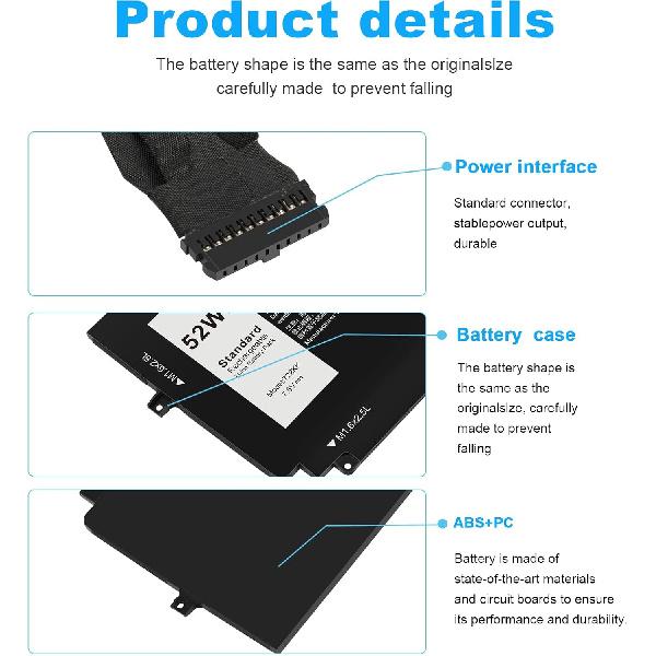 Fancy Buying 52Wh 722KK FP86V Laptop Battery for Dell XPS 13 9300 XPS 13 9310 XPS 13 9380 P117G P117G002 P117G001 Series Notebook 0WN0N0 WN0N0 02XXFW