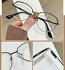 Round Metal Frame Anti Blue Light Glasses Luxury Half Rhinestone Edged Eyeglasses Women Computer Light Blocking Plain Glasses