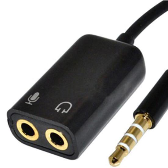 3.5mm Audio Splitter Compatible Plastic Practical Cable Small Audio Adapter for Mic