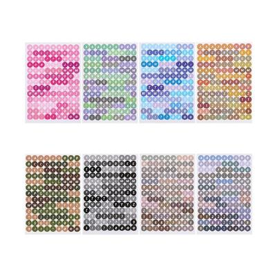 8 Sheets Adhesive Alphabets Number Dot Labels Quality Paper Sticker Vibrant Color School Office Crafting Projects Use