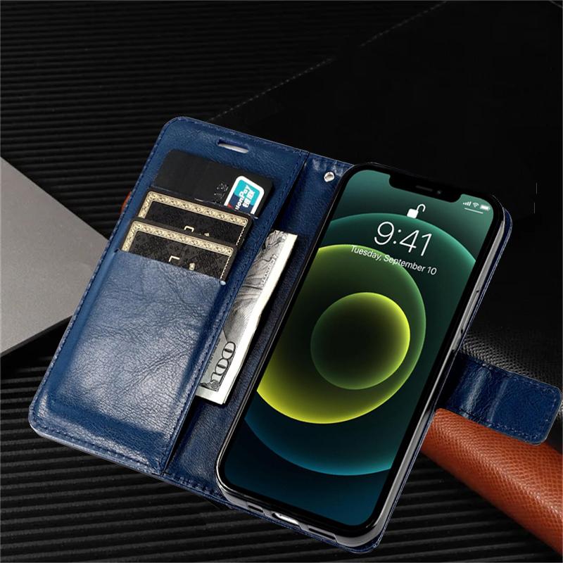 Módní jednobarevné kožené pouzdro s odklápěcím krytem pro iPhone 15 14 13 12 11 Pro Max X XR XS Max 7 8 14 15 Plus peněženkové pouzdro knížkového typu