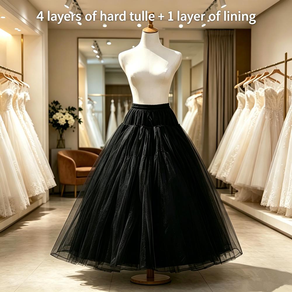 Weiß Schwarz Flauschig 4/6/8 Lagen Design Ohne Reif Unterrock Hochzeitskleid Krinoline Braut Ballkleid Unterrock Gefütterter Rock Partykleid Cosplay