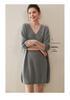 Women's 100% Cashmere Round Neck Long Knit Dress - Thickened Loose Fit for Autumn/Winter, Over-the-Knee Style.