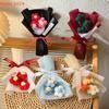 Mini Handmade Heart Bouquet Romantic Gift Yarn Flower Bouquet Crochet  Valentine's Day Mother's Day Desktop Decoration