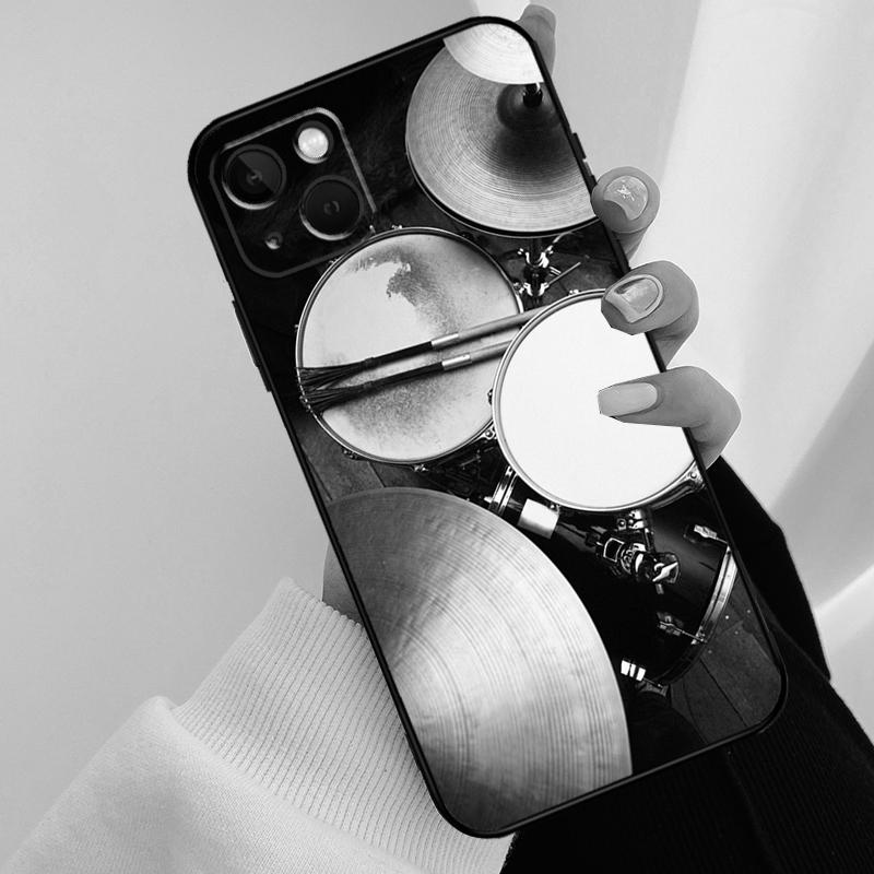 Musical Instrument Drum Phone Case For iPhone 11 12 13 14 15 16 Pro Max Mini X XR XS Max Plus Cover Funda