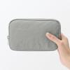 MUJI Wrinkle Nylon Wide Open Pouch Gray L 18 x x 7 cm 84475832 - Approx. 11.5