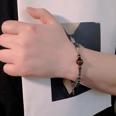 Unisex Bracelet Promotion Imply Bamboo Joint Adjustable Extended Length Smooth Bead Stainless