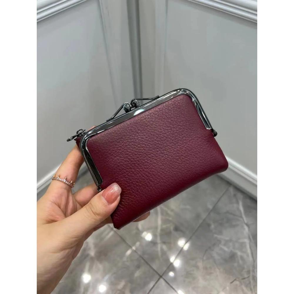Coin Purse Genuine Leather Retro Handbag Short Wallet Women's Multifunctional Clip Zero Wallet Cowhide wallets Card holder