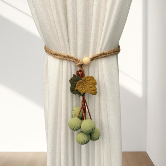 Yousheng 2Pcs Curtain Tie Pumpkin Decor No-Drill Installation Decorative Curtain Holders Living Room Bedroom Balcony Curtain Tiebacks