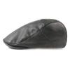 Solid Color Painter Cap PU Leather Newsboy Caps Higher Quality Beret Hat  Women Men