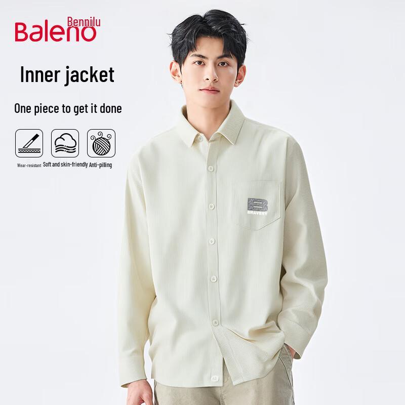 Baleno Men's Loose Fit Long Sleeve Print Shirt