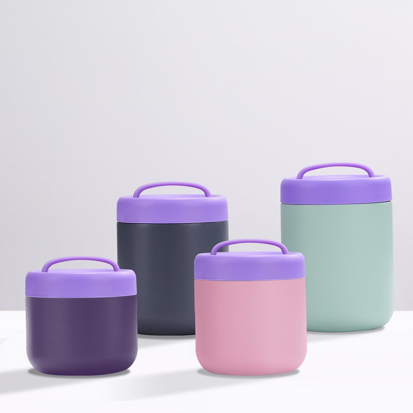 Insulated lunch box, food grade 304 stainless steel insulation bucket, office worker bento box, porridge bowl, soup bowl, round insulation bowl 800ml/26oz