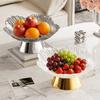 Large Capacity Pedestal Fruit Bowl Transparent Petal Design Snack Display Tray  Counter-top