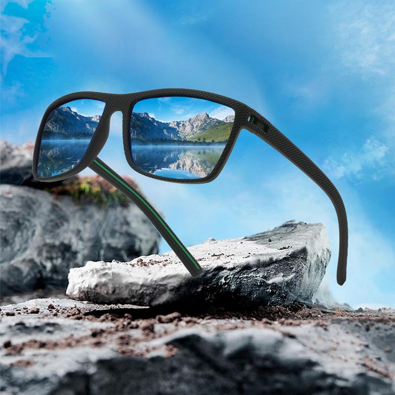 New Polarized Sunglasses Men Classic Square Frame Outdoor Goggles Fashion Driving Male Anti-Reflective Mirror Sun Glasses