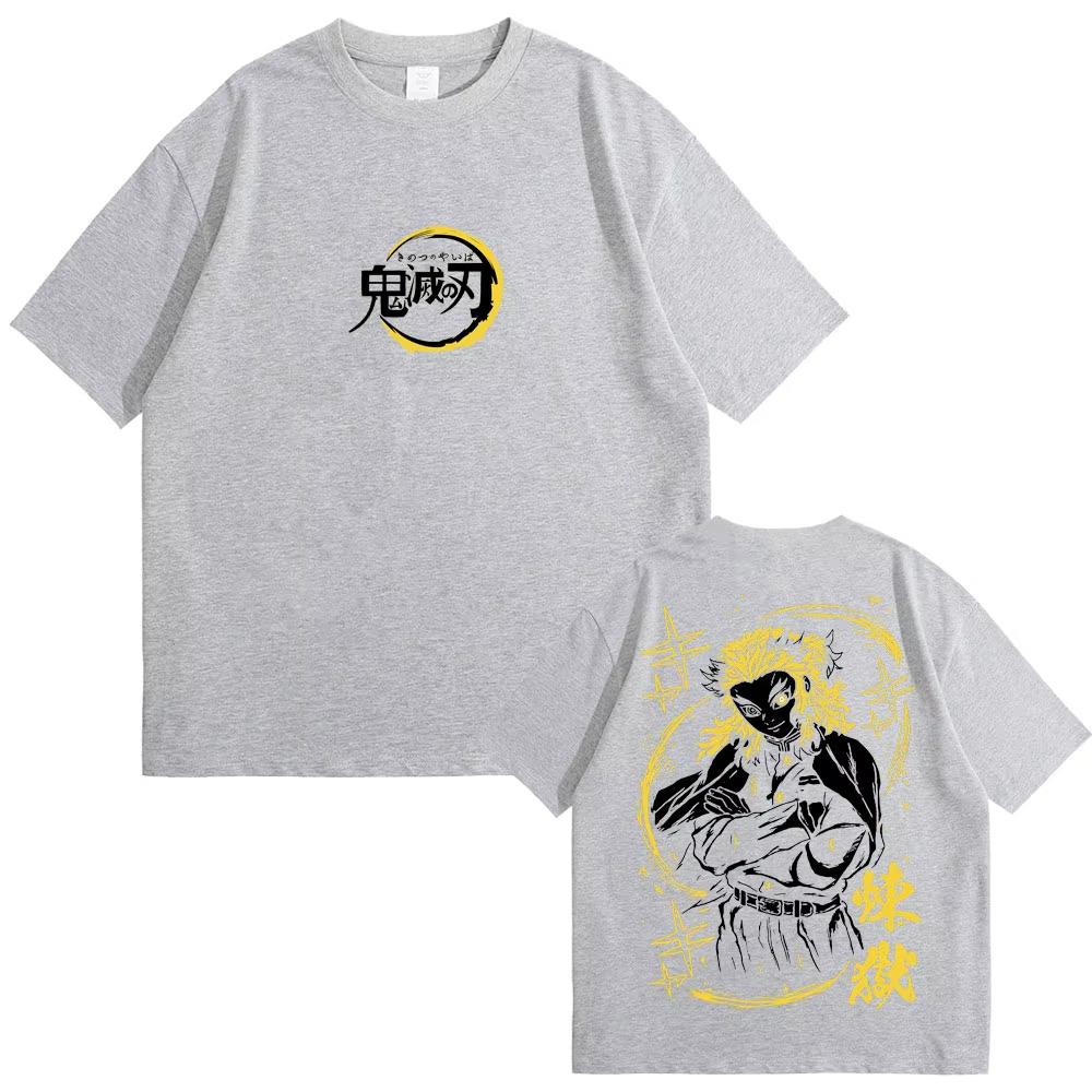 

Аниме Клинок, рассекающий демонов Ренгоку Кёджуро Футболка с графическим принтом Мужская Женская Манга Kimetsu No Yaiba Футболка Мужская Футболки оверсайз Топы 4XL