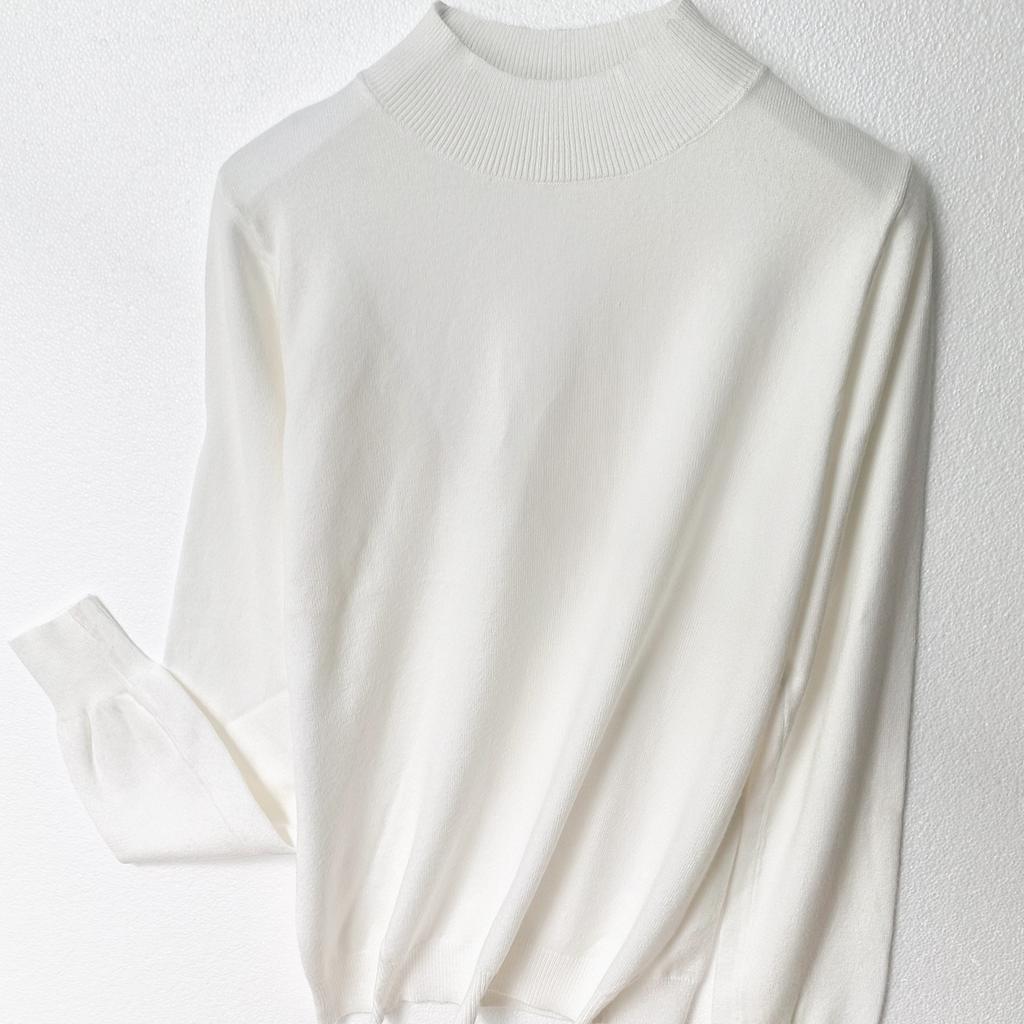 GMXIA Autumn Winter Women's Sweater Turtleneck Sweater Women's Pullover Slim Mercerized Cotton Base Knitwear