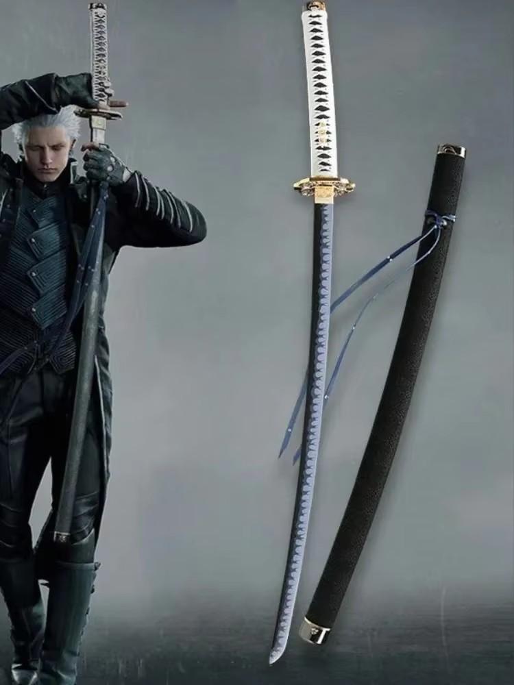 40inch Yamato Katana Devil May Cry 5 Sabre Vergil Yamato Knife Anime Cosplay Prop Real Size Japanese Katana Samurai Sword Gift