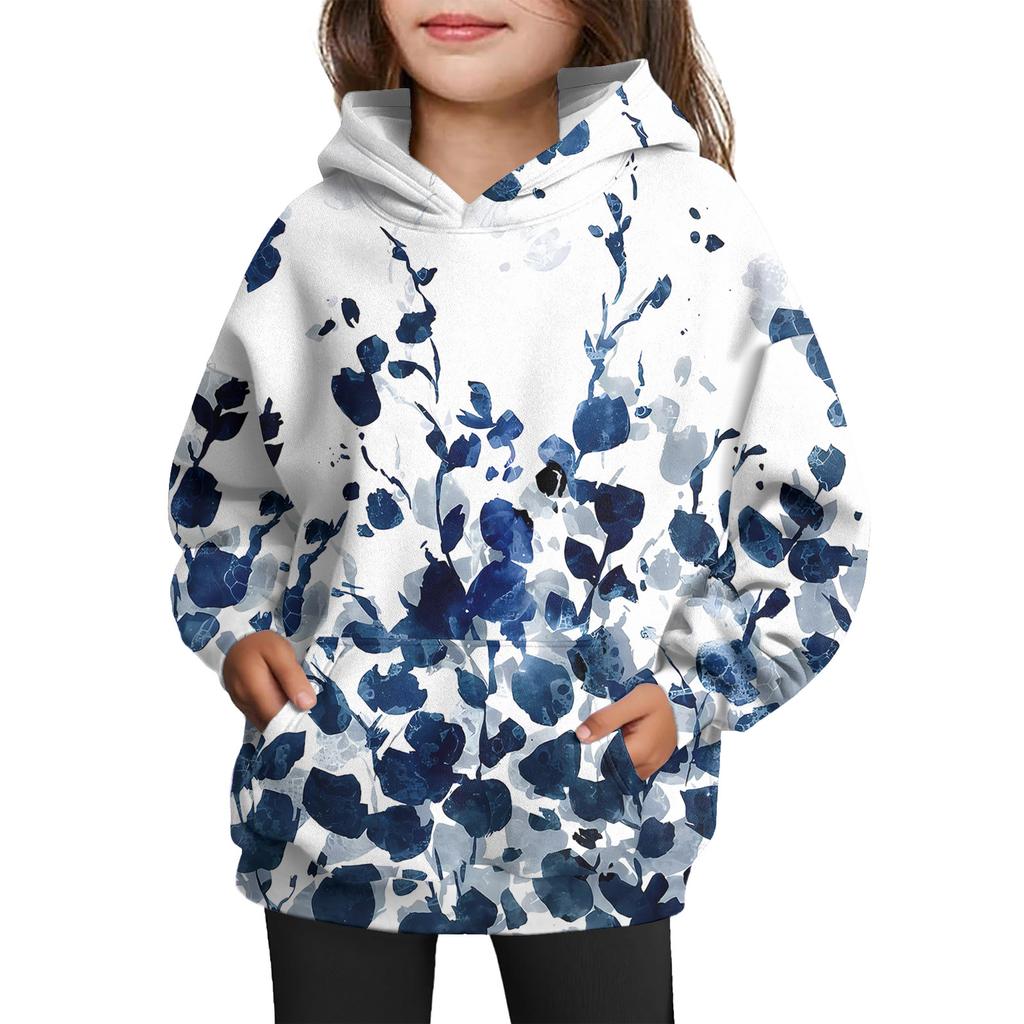 Girls' Hooded Tie-Dye Sweatshirt - Pullover Print Top