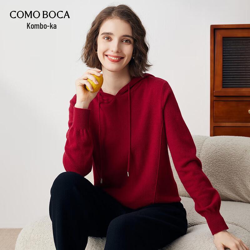 

Женский однотонный кашемировый свитер с капюшоном Komom Boca L