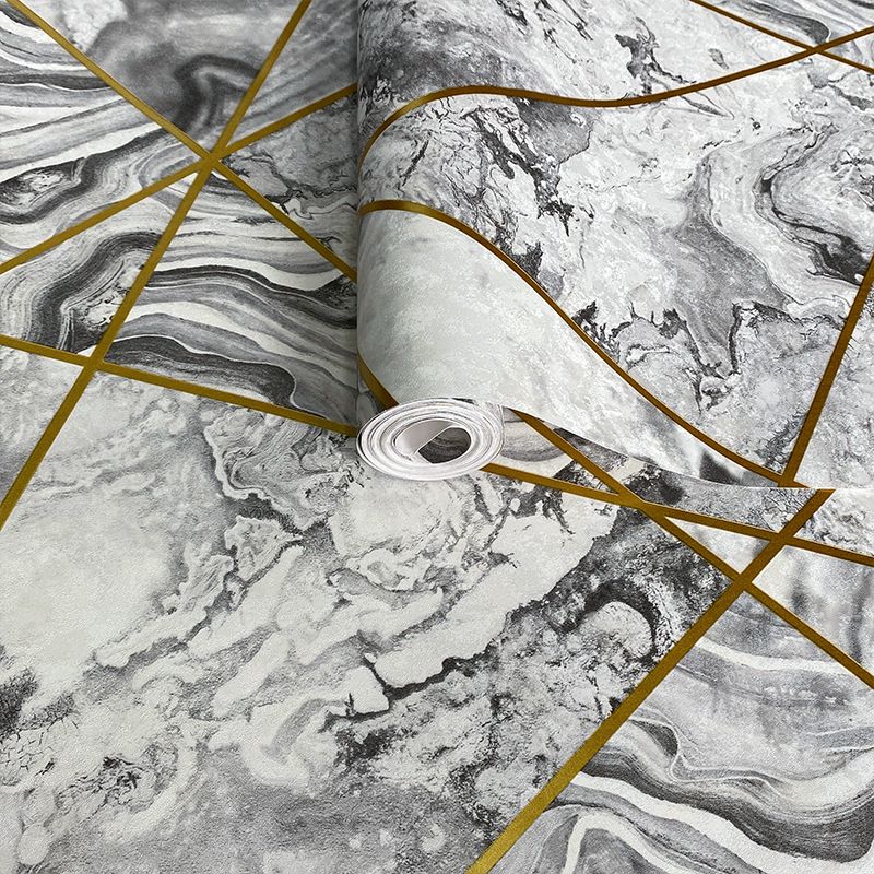 3D Effect Metallic Geometric Marble Wallpaper Roll Modern Quartz Triangles PVC Wall Paper for Living Room Bedroom Walls