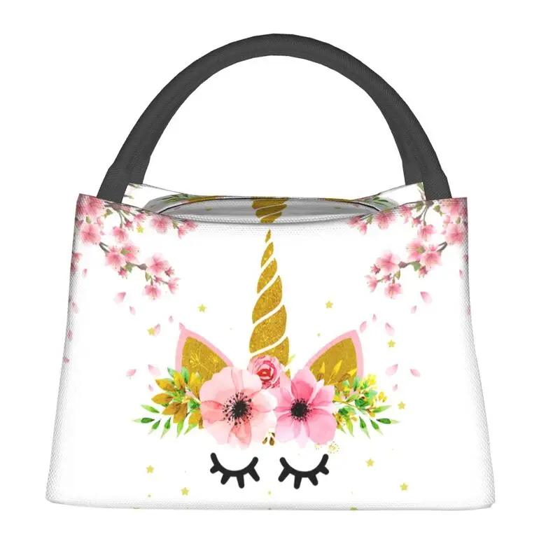 Custom Cartoon Unicorns Rainbows Lunch Bags Men Women Warm Cooler Insulated Lunch Boxes for Office Travel