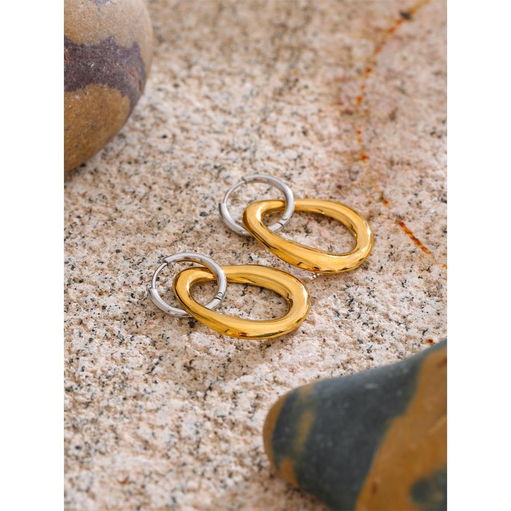 Eetit Fashion Stainless Steel Statement Drop Earrings Personalized Cast Metal High Quality Daily Ear Dangle Jewelry for Women