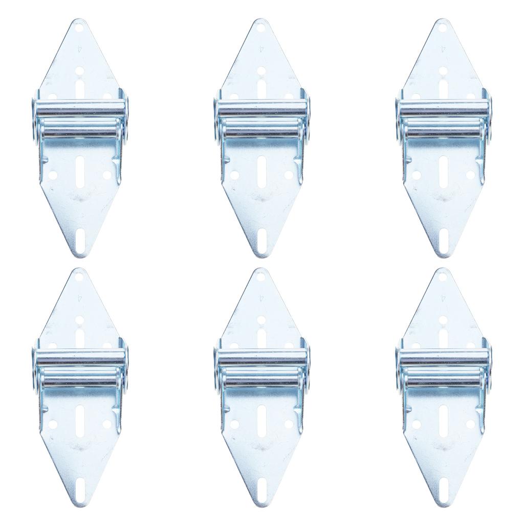 Pack of 6 Portable Garage Door Hinges Stainless Steel Includes 8 Screws for Sturdy and High Performances Daily Use