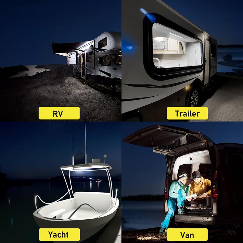 1PC/2PCS/4PCS High Brightness Vehicle Interior Light with Switch 12V-80V Universal Reading Lamp For RV Box Truck Camper Van Boat