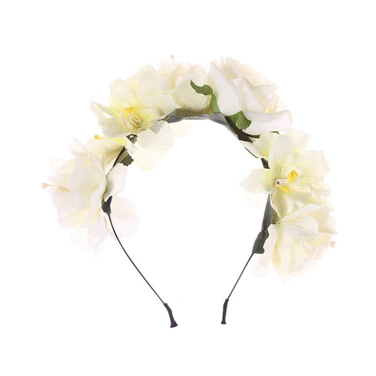 Wholesale Hot Selling Ladies Handmade Flower Hair Hoop Customized Wedding Hair Accessories белый