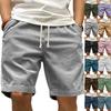 Mens Corduroy Casual Shorts with Elastic Waistband Drawstring Adjustable Fit Relaxed Summer Lightweight Shorts for Daily Wear