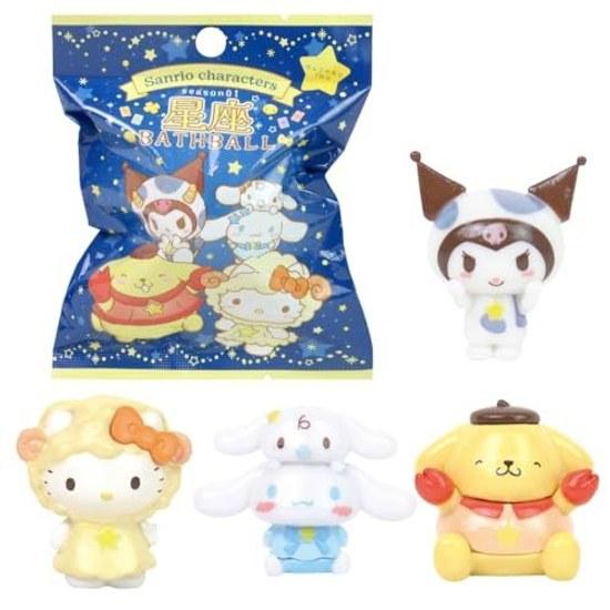 Sanrio Character Zodiac Season 01 Bath Ball 1 piece Apple Scent Additive Children Boys Girls Toy Included Fizzy Kids Figure Mascot Cute Fun Santan