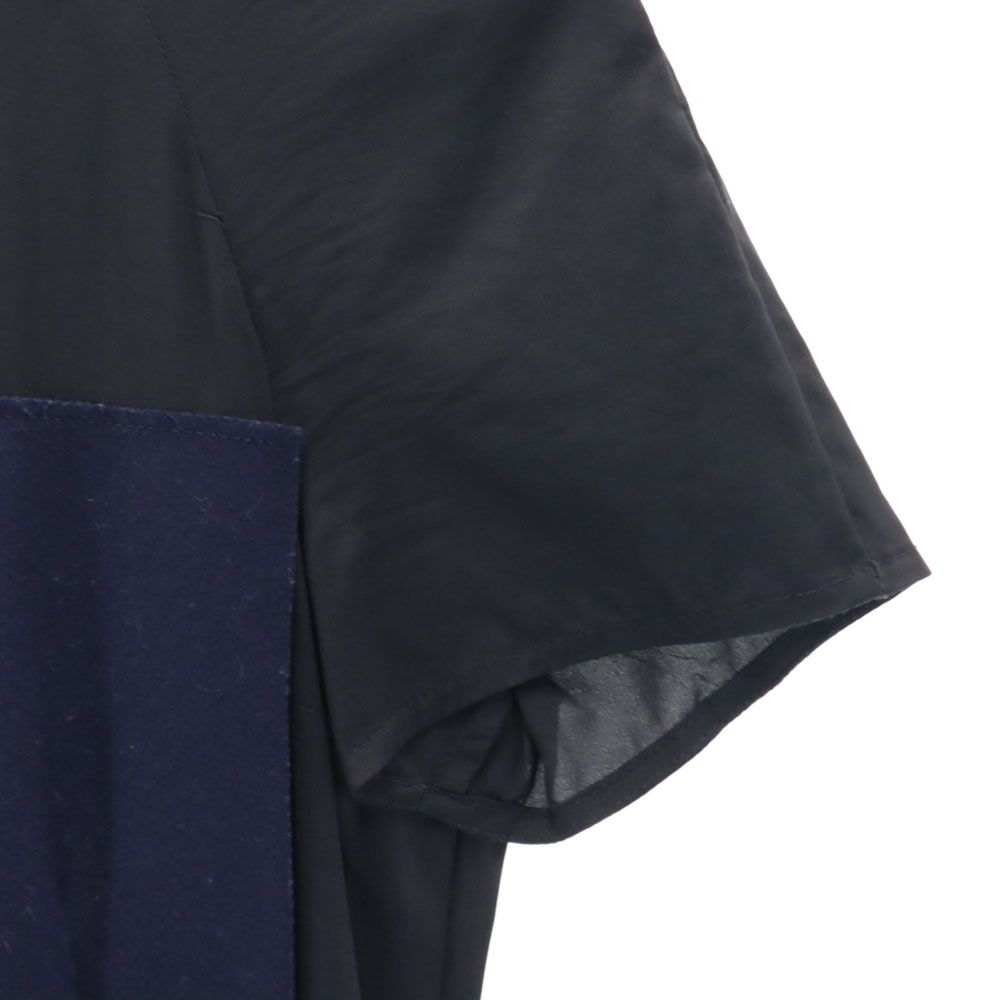 ACNE Short Sleeve Wool Switching Knee-length Dress 36 Navy Women Used