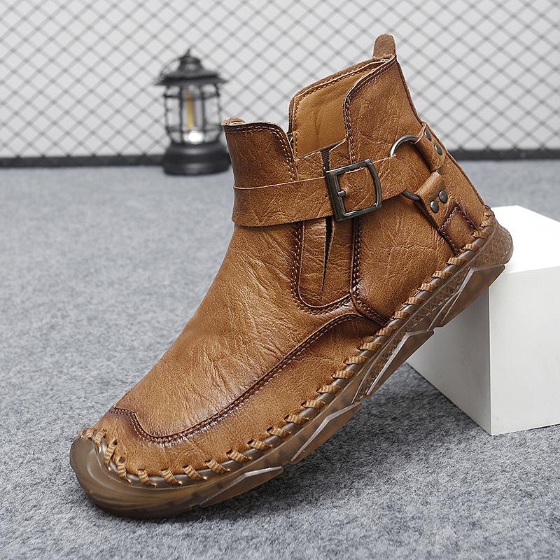 

Luxury Mens High Top Boots High Quality Cowhide Leather Boots Retro Handmade Ankle Boots for Men Casual Oxford Boot Botas Hombre 38