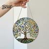 Acrylic Window Sun Catcher Tree of Life Round Hanging Sign Stained Glass Suncatcher Decoration Decoration Wall Ornament for Indoor Outdoor